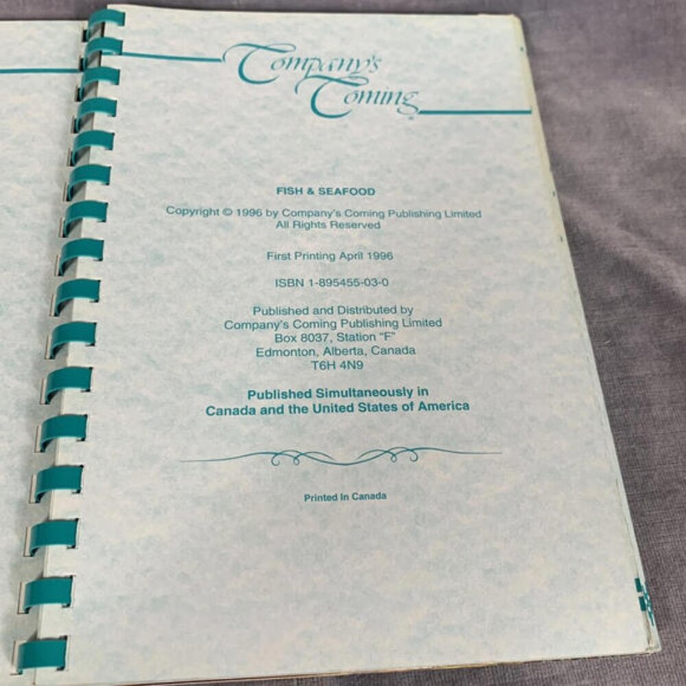 Companys Coming Fish And Seafood Vintage 1996 Spiral Cookbook Jean Pare - Picture 3 of 4